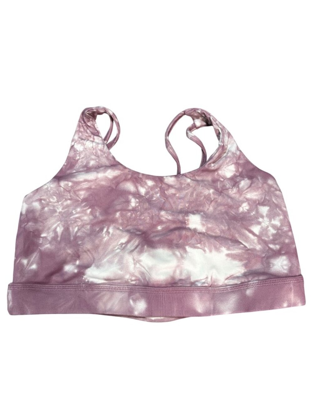 Torrid Active Tie-Dye Sports Bra Size 0 L-12 Stretch Pull-On Purple & White